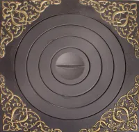 Плита GFS ПК-07 под казан с рисунком, 520*520 ф400 с патиной плита gfs пк-07 под казан с рисунком, 520*520 ф400 с патиной