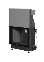 Топка каминная Вега 800В, патрубок ф200, черный шамот, ЭкоКамин  топка каминная вега 800в, патрубок ф200, черный шамот, экокамин