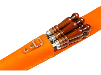 Набор шампуров 43см (с ручкой 68 см) 6шт в чехле (оранжевый) # набор шампуров 43см (с ручкой 68 см) 6шт в чехле (оранжевый) #