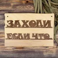 табличка для бани "заходи если что" 30х20 см, добропаровъ