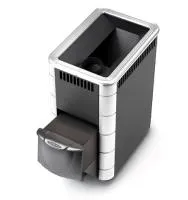 Печь для бани ТМФ Тунгуска Inox дверца антрацит антрацит нерж.вставки печь для бани тмф тунгуска inox дверца антрацит антрацит нерж.вставки