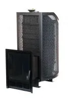 Печь для бани чугунная Сибирь Амур ПРО с закрытой каменкой панорамная дверка (сетка) печь для бани чугунная сибирь амур про с закрытой каменкой панорамная дверка (сетка)