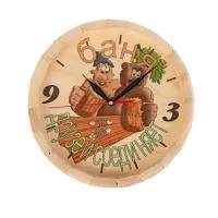 Часы банные бочонок, Баня друзей соединяет, 25 см, липа, Добропаровъ часы банные бочонок, баня друзей соединяет, 25 см, липа, добропаровъ
