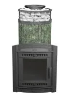 печь для бани прометалл атмосфера xl в ламелях змеевик + сетка с тоннелем