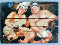 Картина "Банька жаркая" 30*40 см на дереве Б013, ПЭМ картина "банька жаркая" 30*40 см на дереве б013, пэм