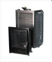 Печь для бани чугунная Сибирь Амур с закрытой каменкой панорамная дверка (сетка) печь для бани чугунная сибирь амур с закрытой каменкой панорамная дверка (сетка)