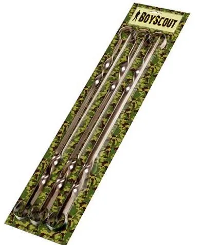 набор шампуров 55см, с дер. ручками с кольцами 6шт в упак. boyscout, актив