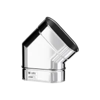 Колено Craft угол 45°, нержавеющее овальное (316/0,8мм), ф100*200 большее колено craft угол 45°, нержавеющее овальное (316/0,8мм), ф100*200 большее