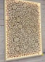 Панно в рамке с подсветкой можжевеловое на щите из липы 100*80*5см Автор Бани  панно в рамке с подсветкой можжевеловое на щите из липы 100*80*5см автор бани