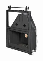 Топка каминная Альфа 800КВ с контргрузом черный шамот патрубок ф200, ЭкоКамин  топка каминная альфа 800кв с контргрузом черный шамот патрубок ф200, экокамин