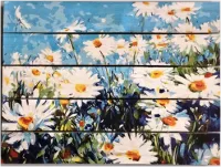 Картина "Ромашки" 30*40 см на дереве Ц006, ПЭМ картина "ромашки" 30*40 см на дереве ц006, пэм