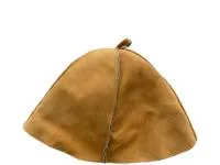 шапка для бани шик мех овчина, оранжевая