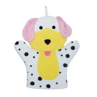 мочалка варежка детская собака/коровка, микс, текстиль