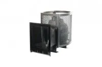 Печь для бани чугунная Сибирь-24-ПРО панорамная дверка (сетка) печь для бани чугунная сибирь-24-про панорамная дверка (сетка)