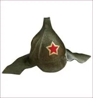 шапка "буденовка" серая банные штучки