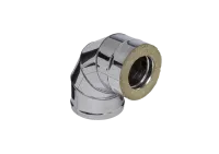 Колено Феррум утепленное угол 90° нержавеющее (430/0,8мм)/зеркальное, ф115/200, по воде колено феррум утепленное угол 90° нержавеющее (430/0,8мм)/зеркальное, ф115/200, по воде