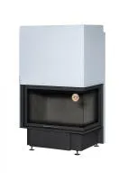 Топка каминная Дельта 800RВ два стекла правая черный шамот ЭкоКамин  топка каминная дельта 800rв два стекла правая черный шамот экокамин