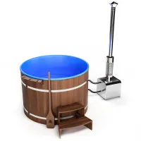 Купель Шишка с пластиковой вставкой 2000мм (голубая чаша/темный фасад) в комплекте печь купель шишка с пластиковой вставкой 2000мм (голубая чаша/темный фасад) в комплекте печь