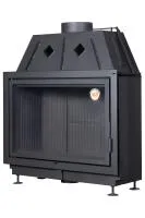 Топка каминная Альфа 1000 В  с черным шамотом патрубок ф250, ЭкоКамин топка каминная альфа 1000 в  с черным шамотом патрубок ф250, экокамин