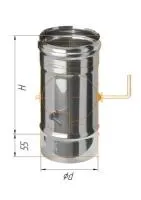 заслонка феррум (шибер поворотный) нержавеющая (430/0,8мм), ф200 черный ral9005