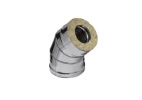 Колено Феррум утепленное угол 135° нержавеющее (430/0,8мм)/зеркальное, ф115/200, по воде колено феррум утепленное угол 135° нержавеющее (430/0,8мм)/зеркальное, ф115/200, по воде