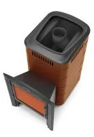 Печь для бани ТМФ Тунгуска 2017 Inox дверца антрацит, короткий топливный канал, терракота печь для бани тмф тунгуска 2017 inox дверца антрацит, короткий топливный канал, терракота