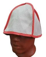 шапка для бани "белая с красным кантом"  бацькина баня