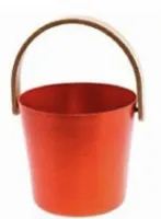ведро sawo 5л, tammer-tukku rento алюминиевое с бамбуковой ручкой, красное