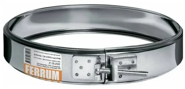 Хомут Феррум обжимной нерж.(430/0,5 мм), ф350 хомут феррум обжимной нерж.(430/0,5 мм), ф350