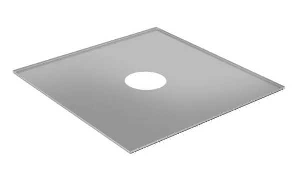 Разделка Феррум потолочная декоративная нерж. (430/0,5 мм) 580*580 с отв. ф200 в пленке разделка феррум потолочная декоративная нерж. (430/0,5 мм) 580*580 с отв. ф200 в пленке