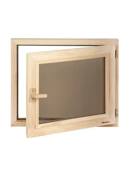 форточка для бани деревянная 0,5х0,6 м стекло бронза, ольха, woodson 