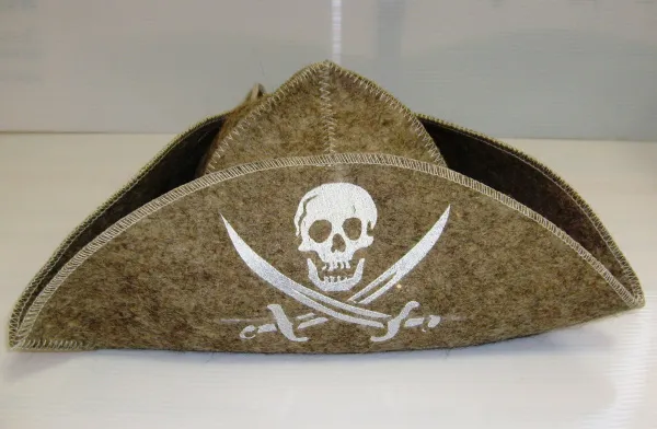 шапка для бани и сауны "пират", серая, мск