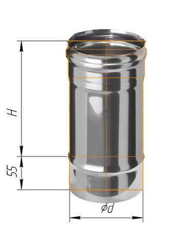 дымоход феррум нержавеющий (430/0,8 мм) ф115 l=0,25м
